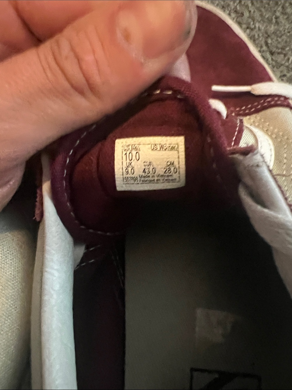 Vans Men's Lace-Up Sneakers in Cream and Maroon - Picture 7 of 7
